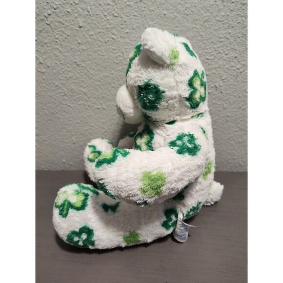 Build A Bear St Patrick’s Day Shamrock Clover Green White Teddy Bear Plush - Picture 9 of 13